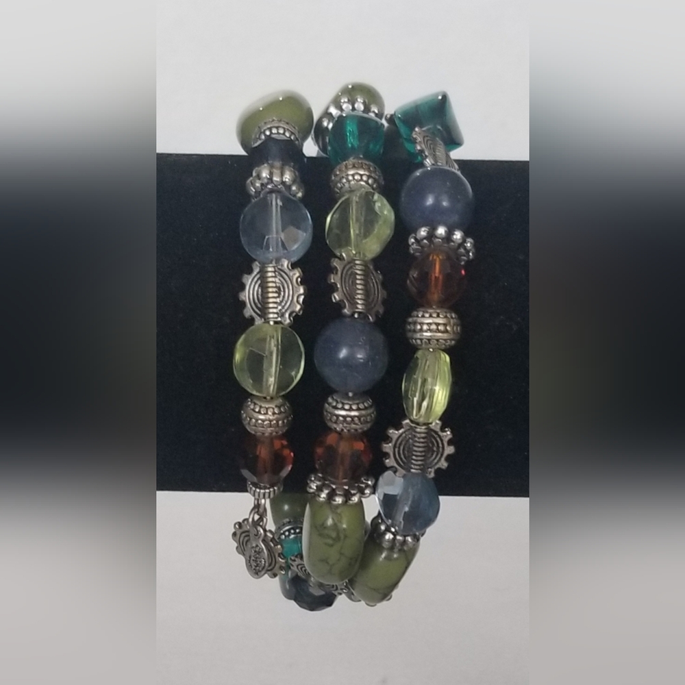 Premier Designs Spiral Wrap Beaded Bracelet